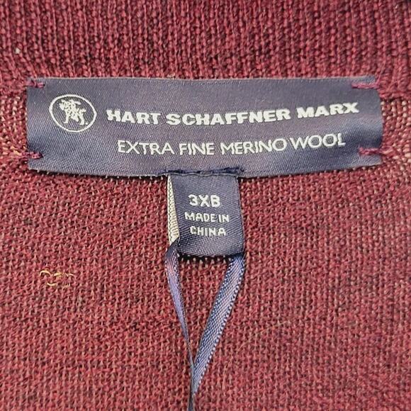 Hart Schaffner Marx Big Man Soft Extra Fine Merino Wool V-Neck Sweater Size 3XB - Picture 5 of 10